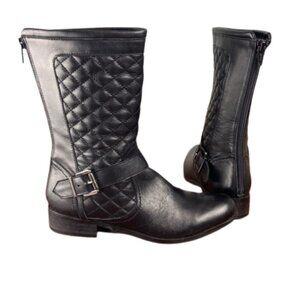 Vaneli Short Quilted Moto Boot Black Size 5.5
